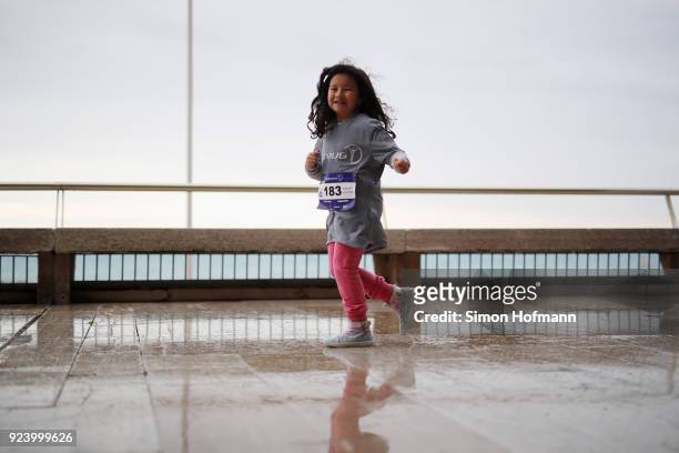 Young child runs during the Laureus Sport for Good Run prior to the 2018 Laureus World Sports Awards - Monaco on February 25, 2018 in Monaco, Monaco.