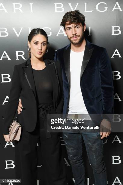 Cecilia Rodriguez and Ignazio Moser attend Bulgari FW 2018 Dinner Party on February 23, 2018 in Milan, Italy.