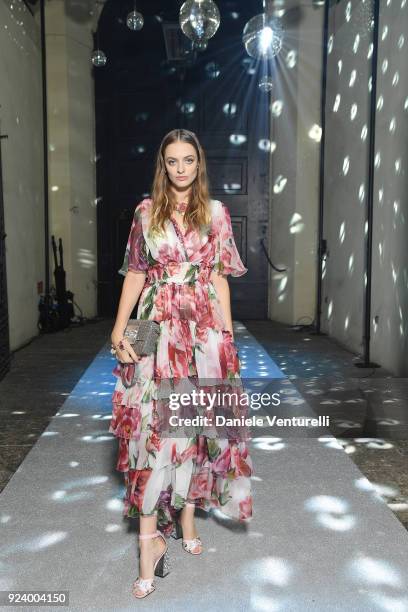 Idina Moncreiffe attends the Dolce & Gabbana Secret & Diamond show during Milan Fashion Week Fall/Winter 2018/19 on February 24, 2018 in Milan, Italy.