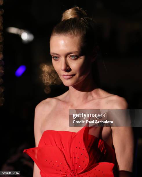 Model Anastassija Makarenko walks the runway at the "Gifting Your Spectrum" gala benefiting Autism Speaks on February 24, 2018 in Hollywood,...