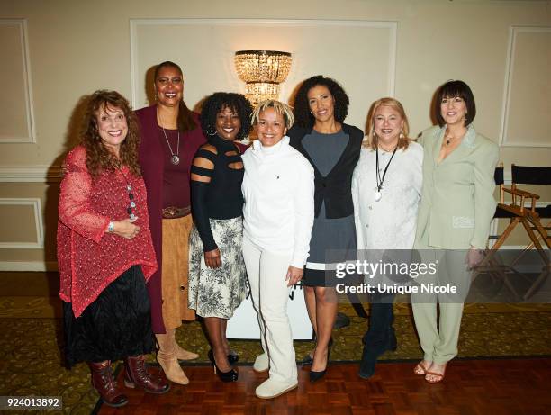 Zane Buzby, Kim Ogletree, Shari Belafonte, Wendy Davis, Lucy Webb, and Ivy Kagan Bierman attend the African American Women Serving In Times Of War...