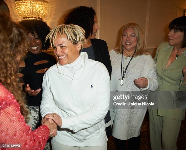 Zane Buzby, Kim Ogletree, Shari Belafonte, Wendy Davis, Lucy Webb, and Ivy Kagan Bierman attend the African American Women Serving In Times Of War...