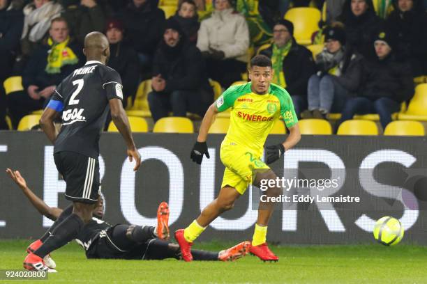 Santy NGom of Nantes during the Ligue 1 match between Nantes and Amiens SC at Stade de la Beaujoire on February 24, 2018 in Nantes, .