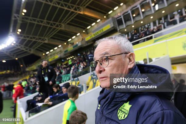 Claudio Ranieri, Head coach of Nantes during the Ligue 1 match between Nantes and Amiens SC at Stade de la Beaujoire on February 24, 2018 in Nantes, .
