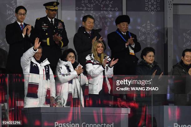 South Korea's President Moon Jae-in , his wife Kim Jung-sook , US President Donald Trump's daughter and senior White House adviser Ivanka Trump ,...