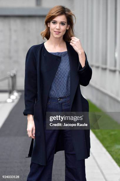 Matilda Lutz attends the Emporio Armani show during Milan Fashion Week Fall/Winter 2018/19 on February 25, 2018 in Milan, Italy.