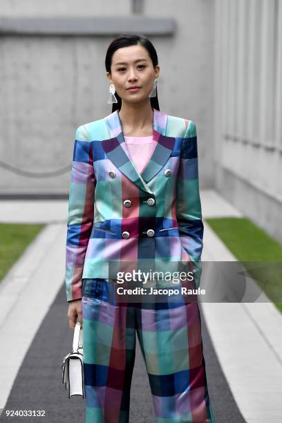 Fala Chen attends the Emporio Armani show during Milan Fashion Week Fall/Winter 2018/19 on February 25, 2018 in Milan, Italy.