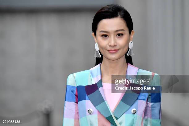 Fala Chen attends the Emporio Armani show during Milan Fashion Week Fall/Winter 2018/19 on February 25, 2018 in Milan, Italy.
