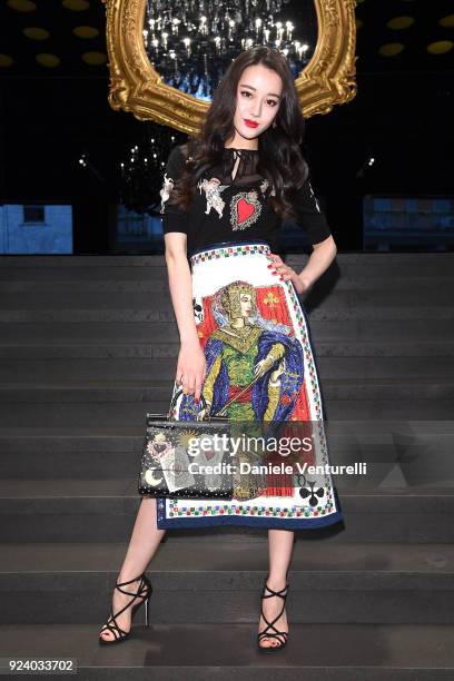 Dilraba Dilmurat attends the Dolce & Gabbana show during Milan Fashion Week Fall/Winter 2018/19 on February 25, 2018 in Milan, Italy.