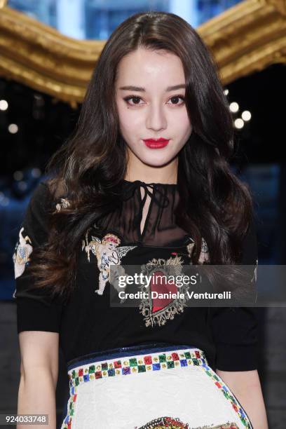 Dilraba Dilmurat attends the Dolce & Gabbana show during Milan Fashion Week Fall/Winter 2018/19 on February 25, 2018 in Milan, Italy.