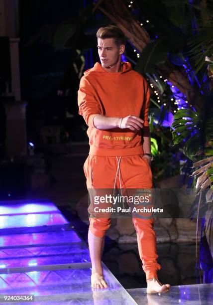 Actor Alex Sparrow walks the runway at the "Gifting Your Spectrum" gala benefiting Autism Speaks on February 24, 2018 in Hollywood, California.