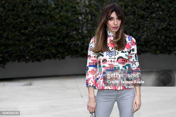 Sabrina Impacciatore attends the Emporio Armani show during Milan Fashion Week Fall/Winter 2018/19 on February 25, 2018 in Milan, Italy.