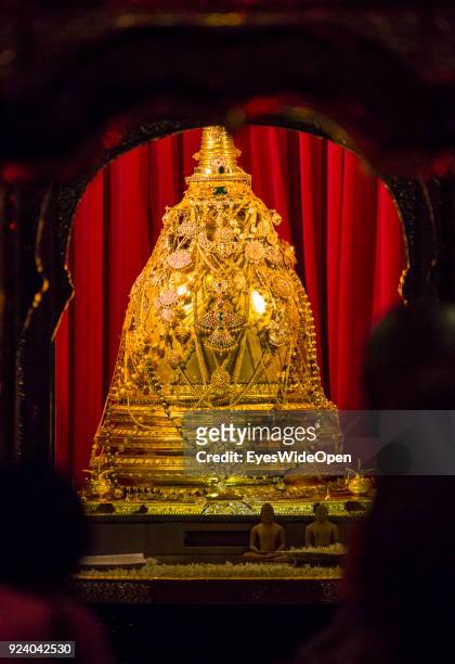 Local people and tourists visit the Sri Dalada Maligawa , the Temple of the Sacred Tooth Relic, a Buddhist temple on February 23, 2014 in Kandy, Sri...