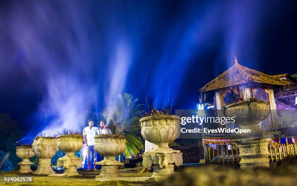 Local people and tourists visit the Sri Dalada Maligawa , the Temple of the Sacred Tooth Relic, a Buddhist temple on February 23, 2014 in Kandy, Sri...