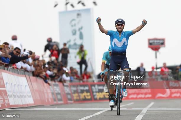 4th Abu Dhabi Tour 2018 / Stage 5 Arrival / Alejandro Valverde of Spain / Celebration / Al Ain - Jebel Hafeet 1025m / Abu Dhabi Airports Stage / Ride...