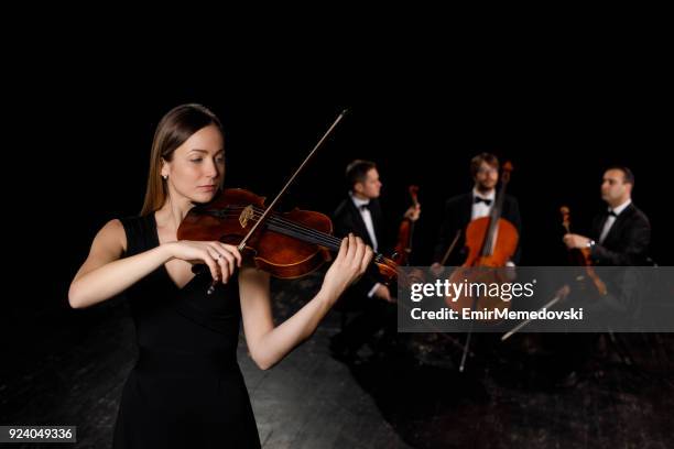 wunderschöne geiger - klassische musik stock-fotos und bilder