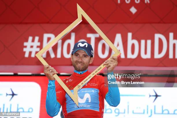4th Abu Dhabi Tour 2018 / Stage 5 Podium / Alejandro Valverde of Spain Red Leader Jersey / Celebration / Trophy / Al Ain - Jebel Hafeet 1025m / Abu...