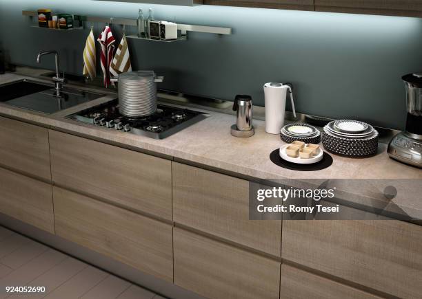 modern kitchen - porto san giorgio stock pictures, royalty-free photos & images