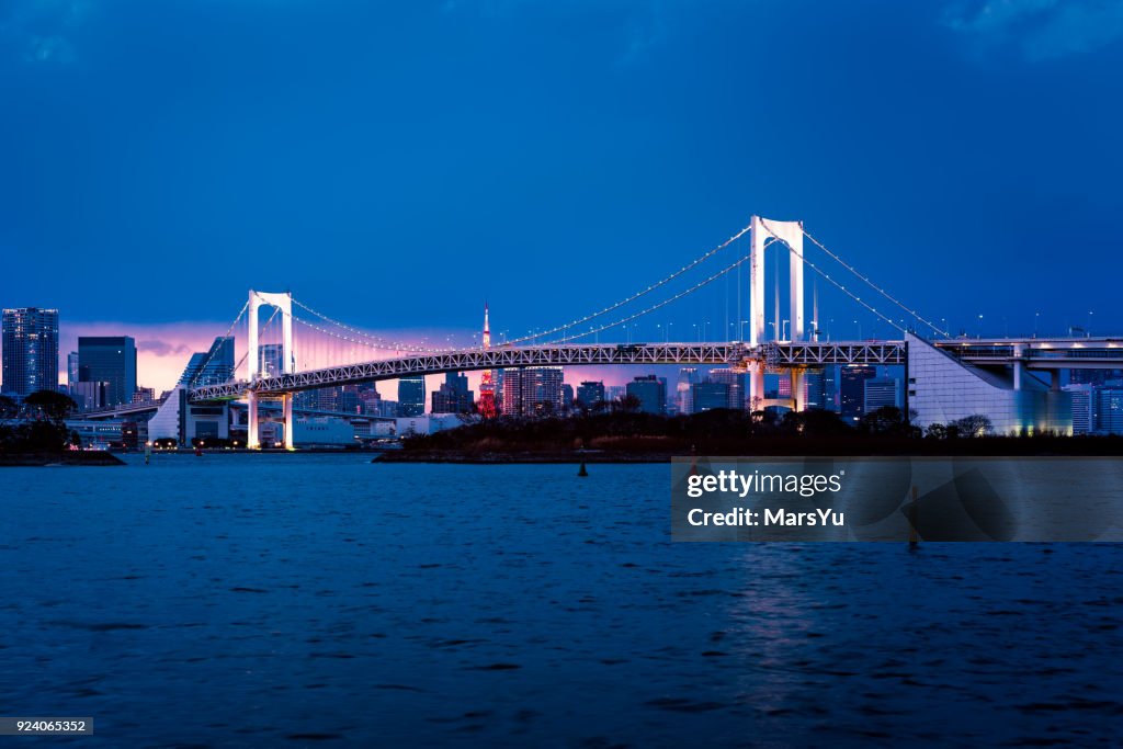 Beautiful night view of Tokyo Bay