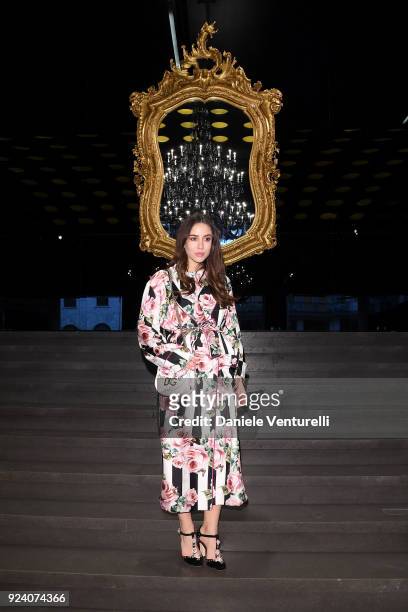 Tamara Kalinic attends the Dolce & Gabbana show during Milan Fashion Week Fall/Winter 2018/19 on February 25, 2018 in Milan, Italy.