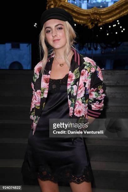 Lily Moncreiffe attends the Dolce & Gabbana show during Milan Fashion Week Fall/Winter 2018/19 on February 25, 2018 in Milan, Italy.