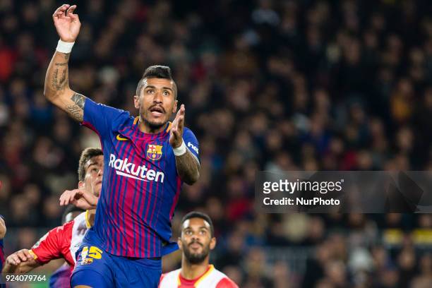 Barcelona midfielder Paulinho during the match between FC Barcelona vs Girona, for the round 25 of the Liga Santander, played at Camp Nou Stadium on...