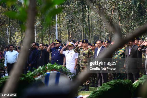 Bangladesh Army, Navy, Air Force, Border Guard's members and families of the victims' say their prayers and lay flowers on the graves of their loved...