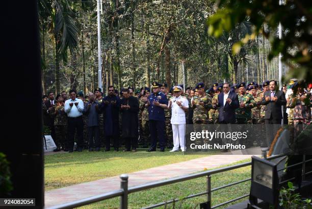 Bangladesh Army, Navy, Air Force, Border Guard's members and families of the victims' say their prayers and lay flowers on the graves of their loved...