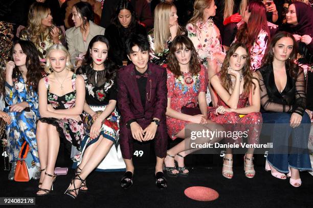 Eliza Moncreiffe, Karry Wang, Dilraba Dilmurat, Emma Thynn, Kitty Spencer, Lily Moncreiffe and Idina Moncreiffe attend the Dolce & Gabbana show...