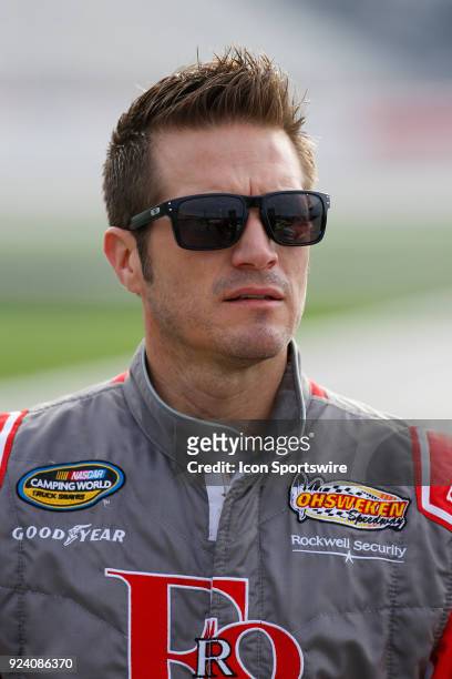 Yeley, RSS Racing, RSS Racing Chevrolet Camaro during qualifications for the NASCAR Xfinity Series Rinnai 250 race on February 24 at the Atlanta...