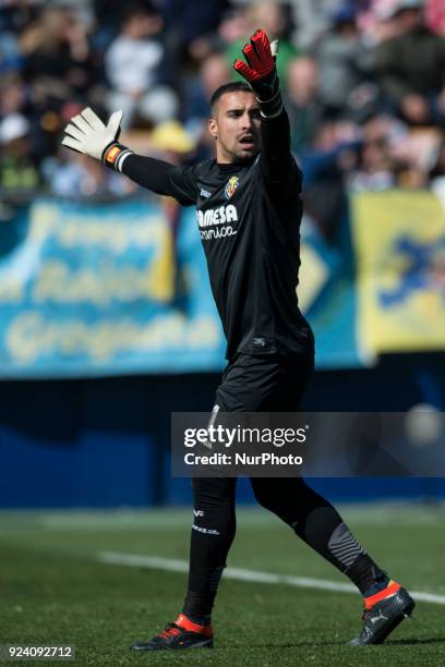 Sergio Asenjo during the match between Villarreal CF against Getafe CF, week 25 of La Liga 2017/18 in Ceramica stadium, Villarreal, SPAIN. 25th...