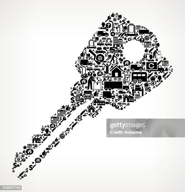 household key moving and relocation icon pattern - movers packing stock illustrations