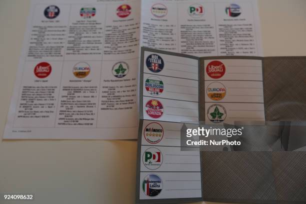 The voting cards for the Chamber of Deputies for Italians living abroad for Italy's General Election are seen in the picture. There are different...