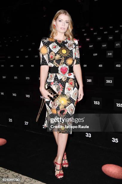 Kitty Spencer attends the Dolce & Gabbana show during Milan Fashion Week Fall/Winter 2018/19 on February 25, 2018 in Milan, Italy.