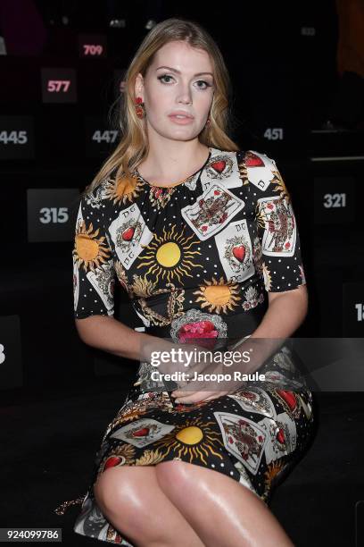 Kitty Spencer attends the Dolce & Gabbana show during Milan Fashion Week Fall/Winter 2018/19 on February 25, 2018 in Milan, Italy.