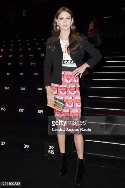 Sabrina Percy attends the Dolce & Gabbana show during Milan Fashion Week Fall/Winter 2018/19 on February 25, 2018 in Milan, Italy.
