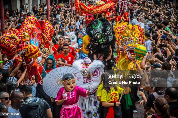 Descendants of Chinese residents in São Paulo celebrated the Chinese New Year with parties, food and dancing in the neighborhood of Liberdade this...