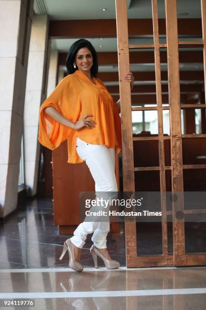 Bollywood actor Sridevi, at a press conference for the promotion of upcoming film English Vinglish at PVR Directors Cut, Vasantkunj, on October 1, in...