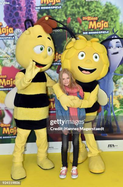 Theresa Zertani during the premiere of 'Biene Maja - Die Honigspiele' at Mathaeser Filmpalast on February 25, 2018 in Munich, Germany.