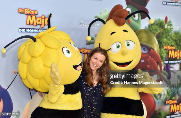 Nina Eichinger attends the premiere of 'Biene Maja - Die Honigspiele' at Mathaeser Filmpalast on February 25, 2018 in Munich, Germany.