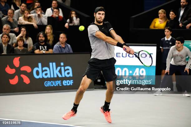 Karen Klaasen during Single Final of Tennis Open 13 on February 25, 2018 in Marseille, France.