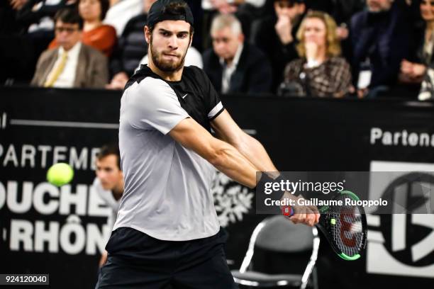 Karen Klaasen during Single Final of Tennis Open 13 on February 25, 2018 in Marseille, France.