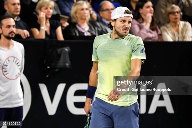 Lucas Pouille looks dejected during Single Final of Tennis Open 13 on February 25, 2018 in Marseille, France.