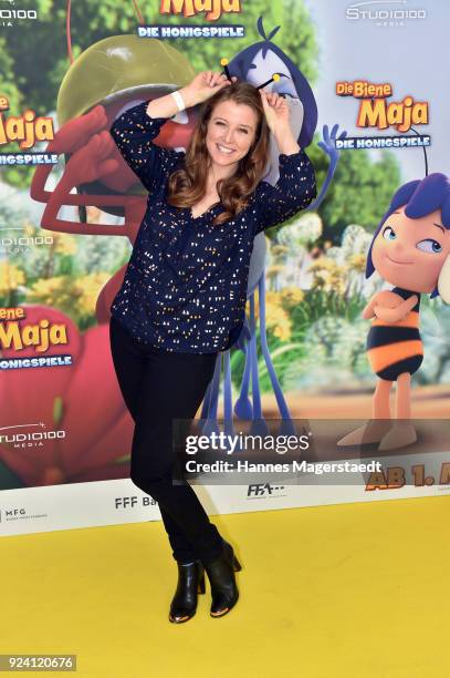 Nina Eichinger attends the premiere of 'Biene Maja - Die Honigspiele' at Mathaeser Filmpalast on February 25, 2018 in Munich, Germany.