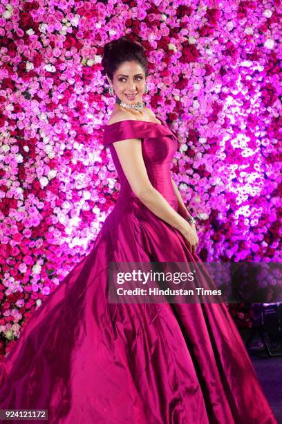 Bollywood actor Sridevi attends the Lux Awards at Yash Raj Studio, on December 10 in Mumbai, India. Sridevi, the actor, wife of producer Boney...