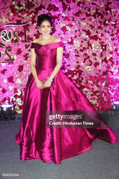 Bollywood actor Sridevi attends the Lux Awards at Yash Raj Studio, on December 10 in Mumbai, India. Sridevi, the actor, wife of producer Boney...