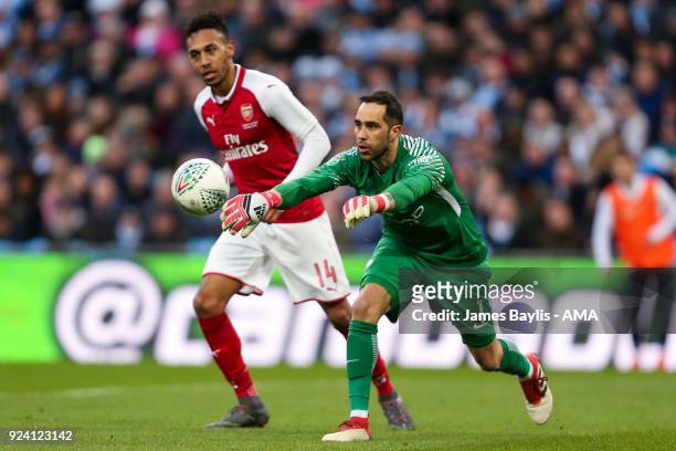 Claudio Bravo Manchester City during the Carabao Cup Final match between Arsenal and Manchester City at Wembley Stadium on February 25, 2018 in...