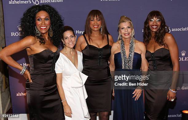 Ruth Pointer, Alexandra Leventhal, Anita Pointer, Princess Yasmin Aga Khan, and Issa Pointer of the Pointer Sisters attend the 2009 Alzheimer's...