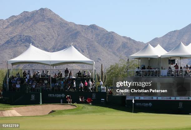 Scenic of the 18th hole green during the third round of the Frys.com Open at Grayhawk Golf Club on October 24, 2009 in Scottsdale, Arizona.