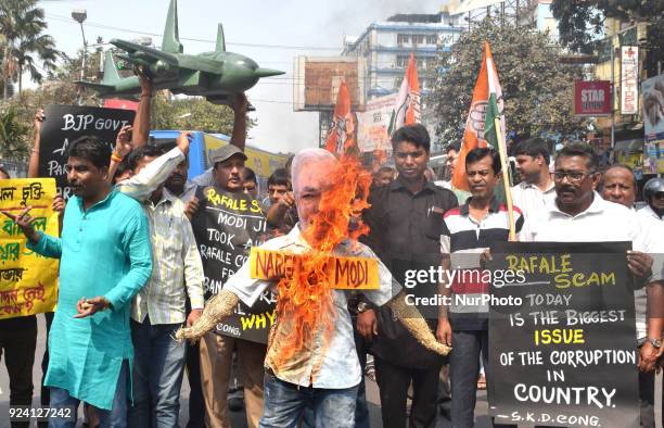 Indian Political Party Congress Leader Pradip Prasad Leadership agitation , and A Rally South Kolkata bhawanipore to Hazra Crossing ,Brun Effegy...